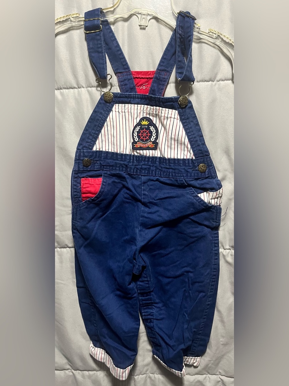 Vintage OshKosh B’Gosh Nautical Sailor Overalls 4T Club Commodore Made USA 90s